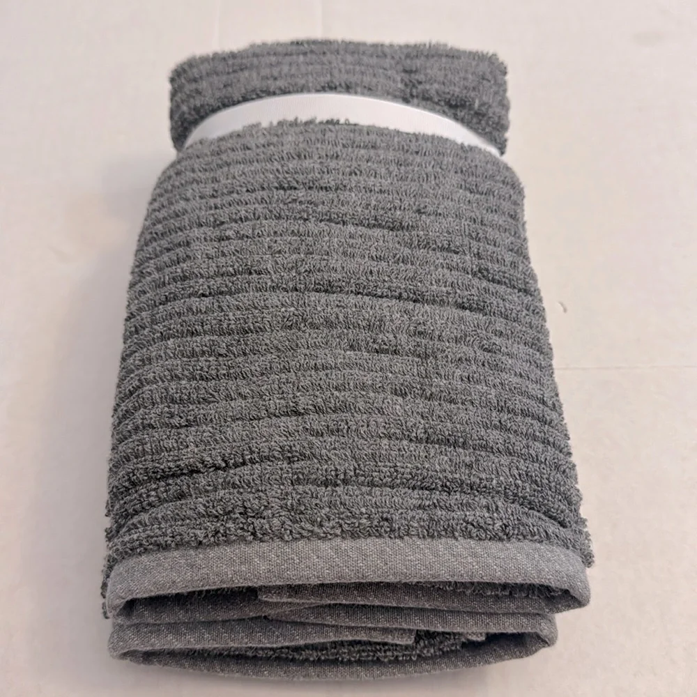 2pc Eco-Melange Bamboo Bath Hand Towel Set - Rayon From Bamboo- Charcoal
